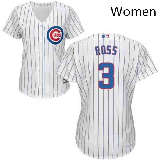 Womens Majestic Chicago Cubs 3 David Ross Authentic White Home Cool Base MLB Jersey